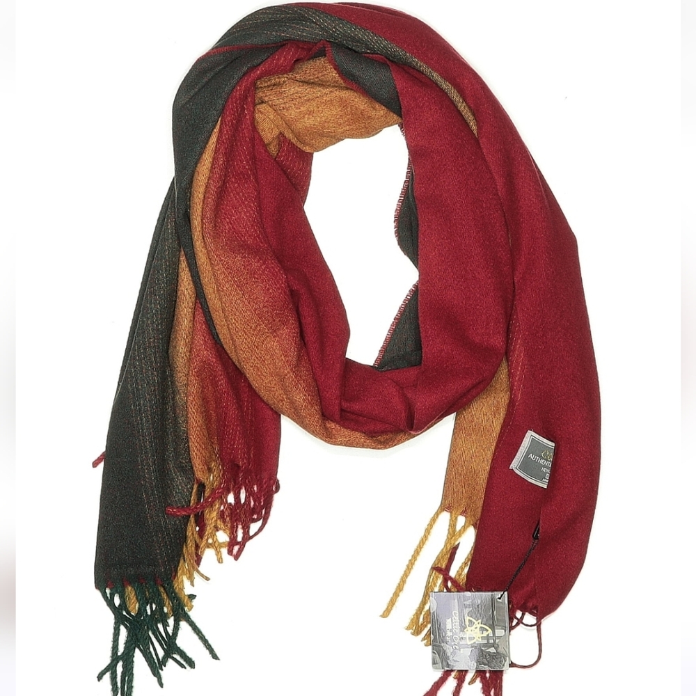 Celtic Ore Authentic Irish Knit Multicolor Block Wrap Scarf Wool Blend